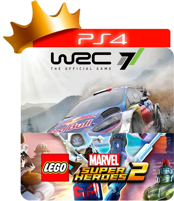 WRC 7 + Lego Marvel Super Heroes 2 para PS4 em Mídia Digital
