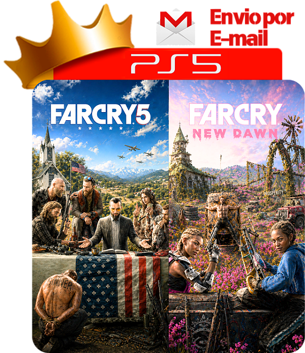 far cry 5 + far cry new dawn Para PS5 em Mídia Digital