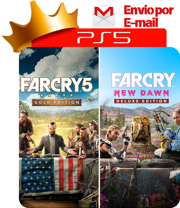 far cry 5 + far cry new dawn Para PS5 em Mídia Digital