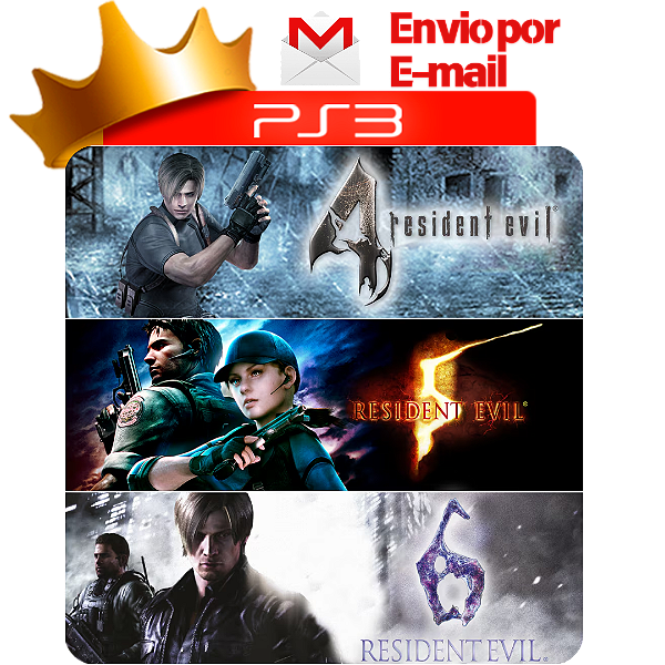 Resident Evil 4, 5 e 6 para PS3 em Mídia Digital
