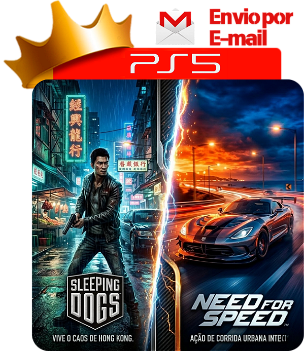 Sleeping Dogs + Need for Speed para PS5 em Mídia Digital