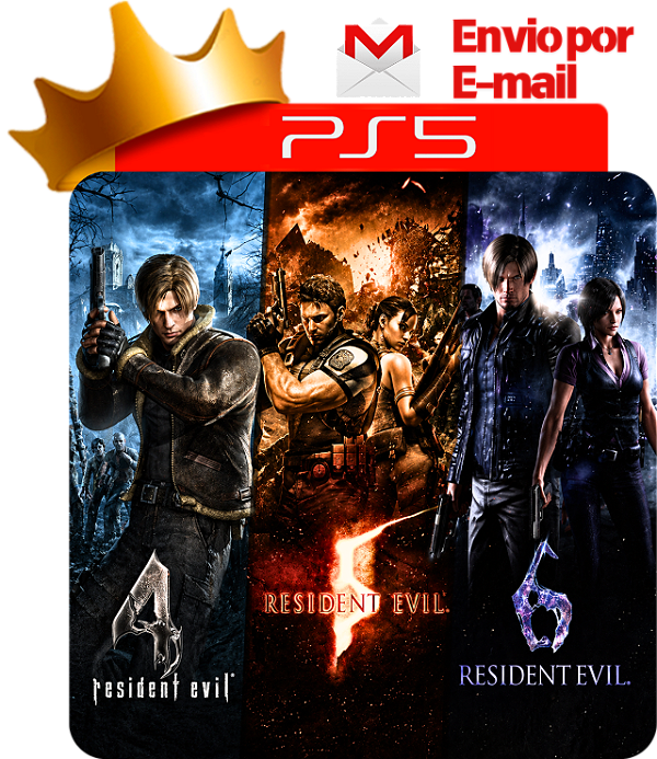 Resident evil 4, 5 e 6 pra ps5 em mídia digital