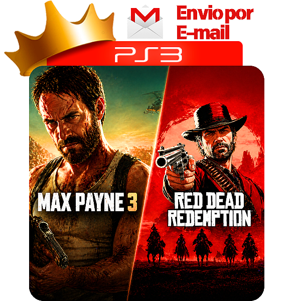 Max payne 3 + red dead redemptiom para PS3 em Mídia Digital