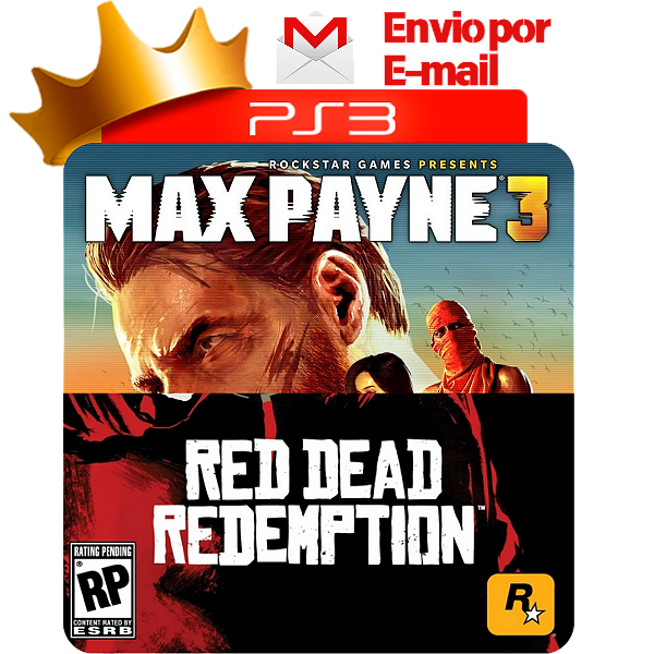 Max payne 3 + red dead redemptiom para PS3 em Mídia Digital