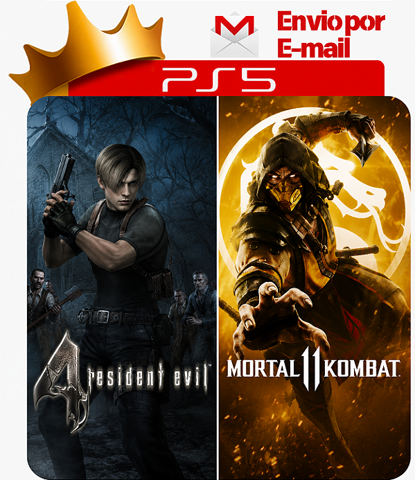 Resident Evil 4 + Mortal Kombat 11 para ps5 em mídia digital