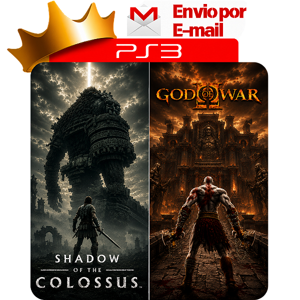 Shadow of the colossus + god of war 2 para PS3 em Mídia Digital