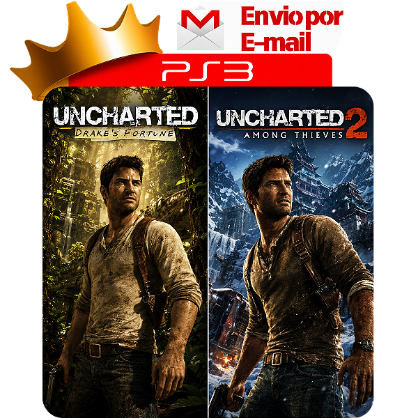 Uncharted 1 e 2 para PS3 em Mídia Digital
