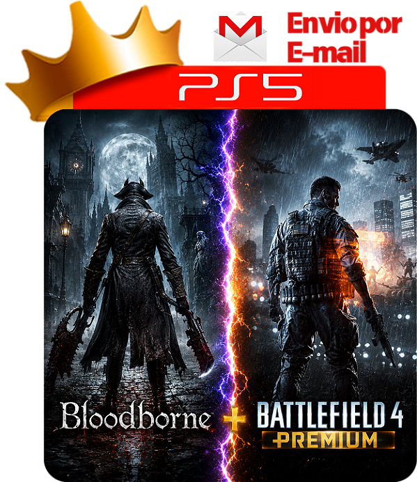Bloodborne + Battlefield 4 Premium para PS5 em mídia digital