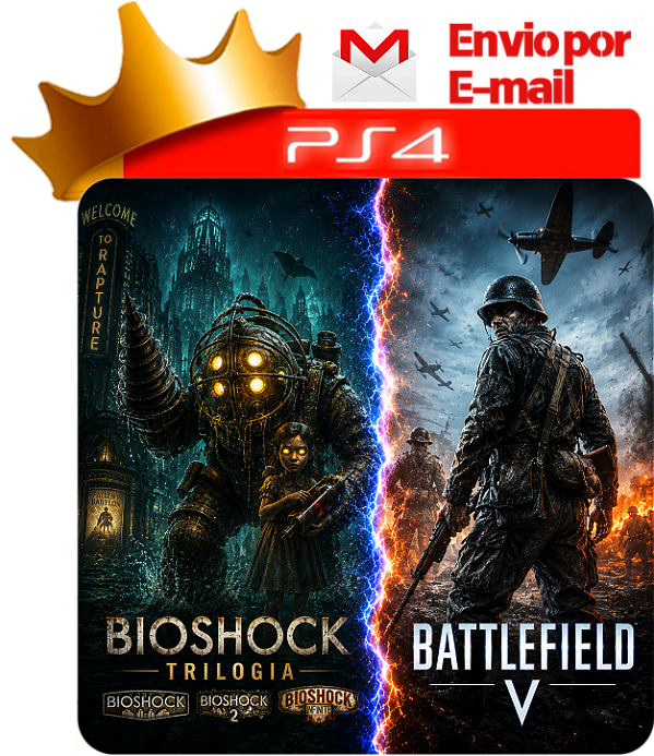 Bioshock Trilogia + Battlefield 5 Para ps4 em mídia digital