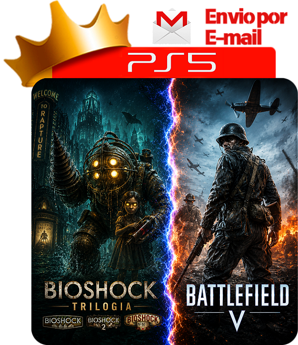 Bioshock Trilogia + Battlefield 5 Para ps5 em mídia digital