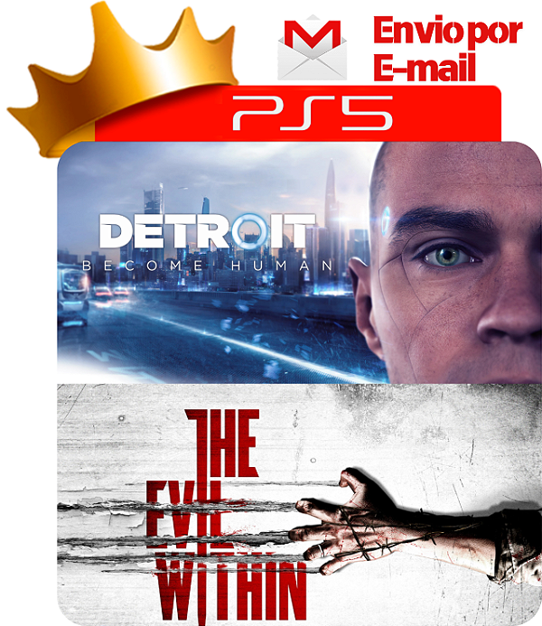 Detroit Become Human + The Evil Within  para ps5 em mídia digita