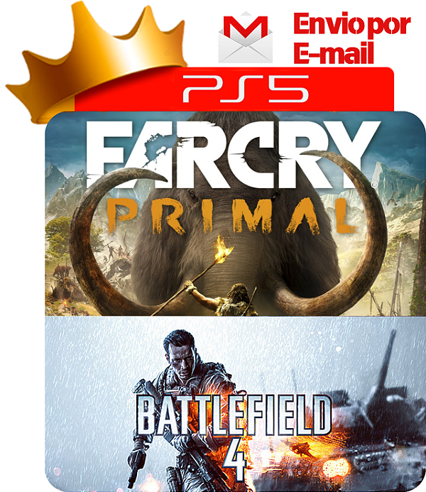 Far Cry Primal + Battlefield 4 para ps5 em mídia digital