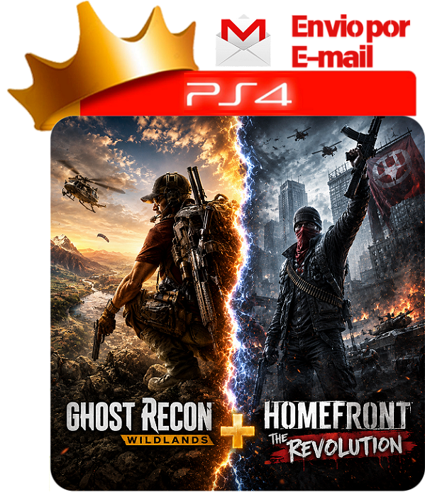 Ghost Recon Wildlands + Homefrtont Evolution para ps4 em mídia digital