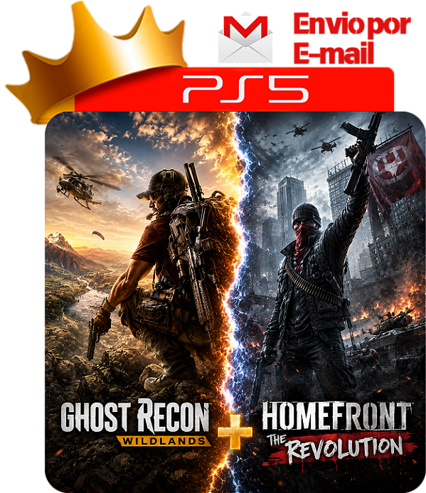 Ghost Recon Wildlands + Homefrtont Evolution para ps5 em mídia digital