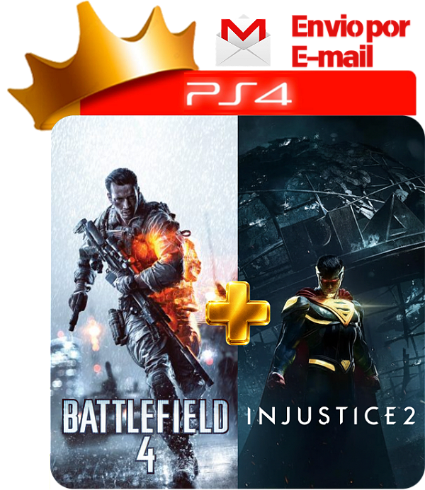 Injustice 2 + Battlefield 4 para ps4 em mídia digital