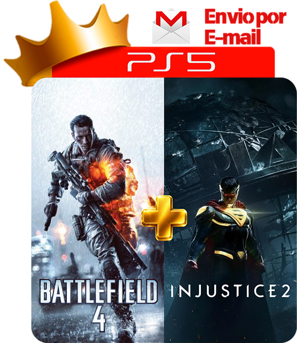 Injustice 2 + Battlefield 4 para ps5 em mídia digital