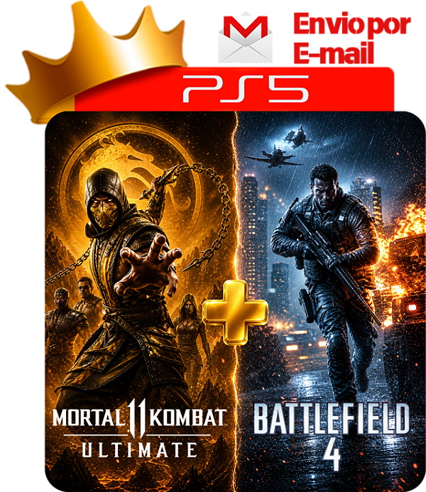Mortal Kombat 11 Ultimate Edition + Battlefield 4 para ps5 em mídia digital