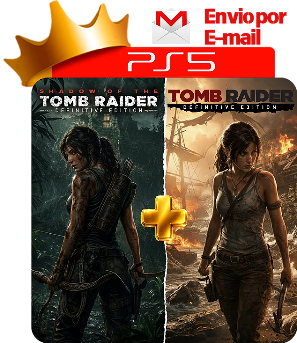 Shadow Of The Tomb Raider + Tomb Raider 2013 Definitive Edition para ps5 em mídia digital