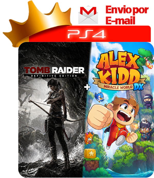 Tomb Raider 2013 Definitive Edition + Alex Kidd Miracle World Dx para ps4 em mídia digital