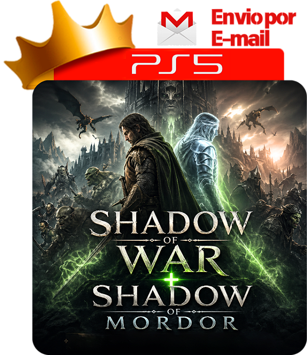 Shadow of War + Shadow of Mordor para ps5 em mídia digital