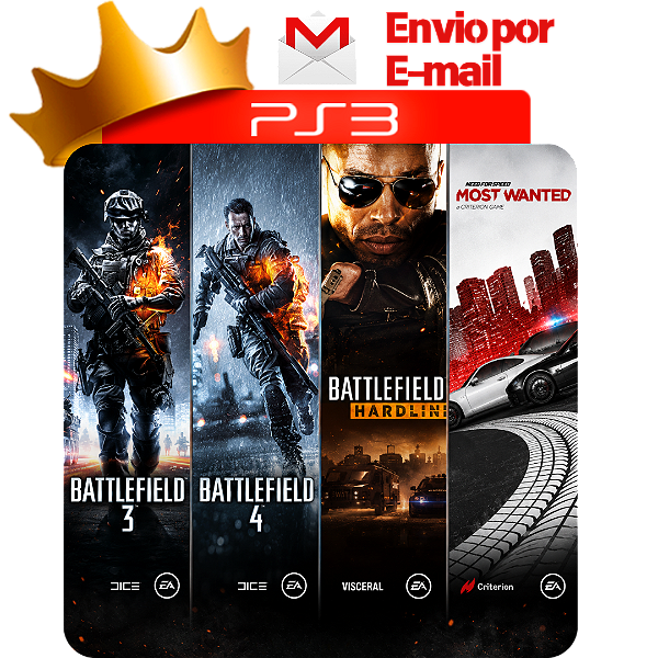 Battlefield 3 + Battlefield 4 + Battlefield Hardline + Need For Speed Most Wanted PS3 Digital
