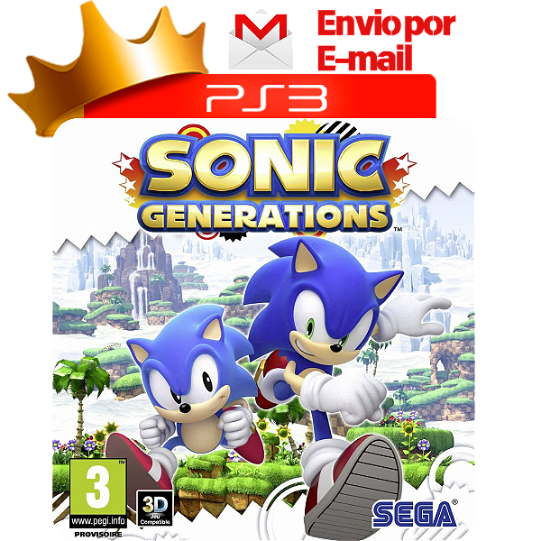 sonic generations para ps3 em mídia digital