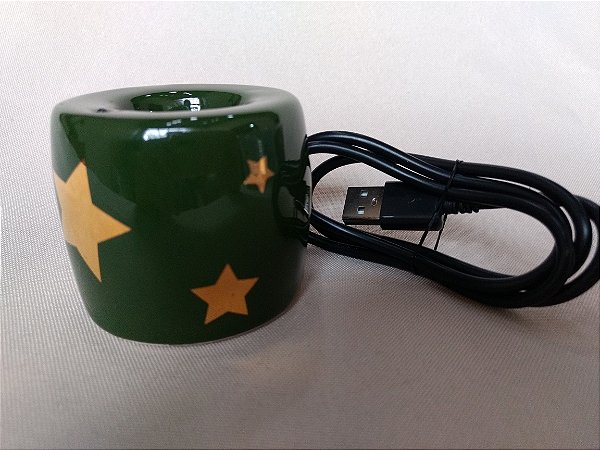 Aromatizador Eletrônico USB Estrelas Douradas - Verde Escura