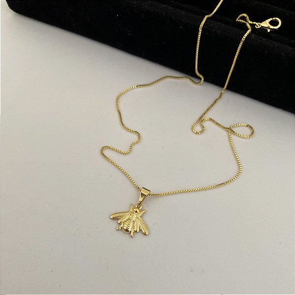 Colar Bee/Abelha banhado a Ouro 18k
