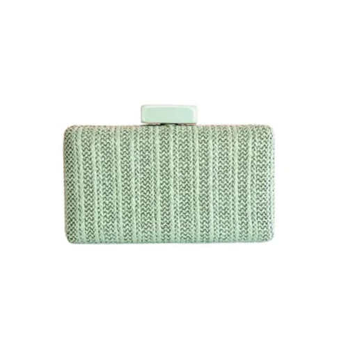 Bolsa Clutch Verde Agua Ráfia