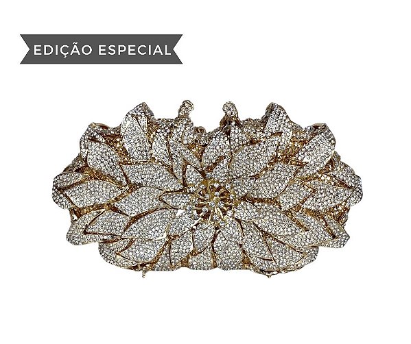 Bolsa Clutch Cristais Diamante + Dourado - Edição Especial