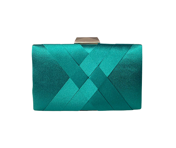 Bolsa Clutch Verde Cetim X