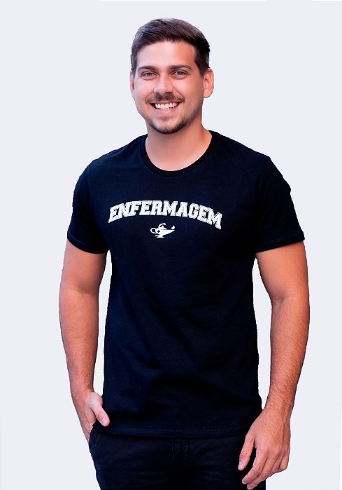 T-SHIRT MASCULINA - ENFERMAGEM - COR PRETO