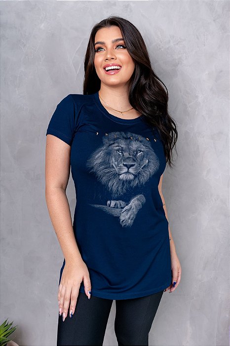 LONG LINE THE KING - AZUL MARINHO - Delbo T-Shirts - a maior fabricante de T -shirts do Brasil