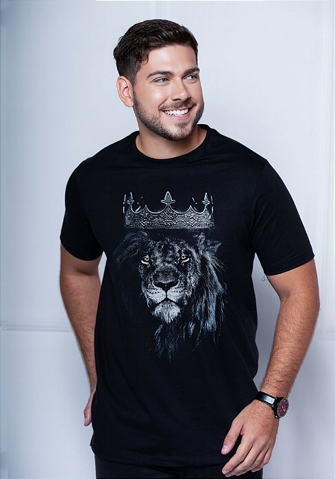 LEÃO COROA REI - MASCULINA ADULTA - COR PRETO