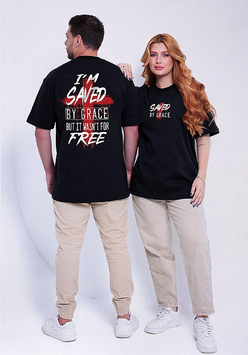 OVERSIZED - SAVED BY GRACE - COR PRETO