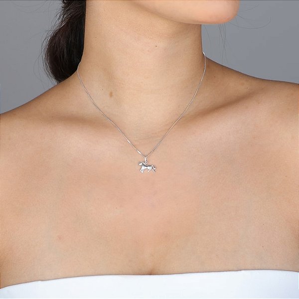 Colar cavalo prata 925