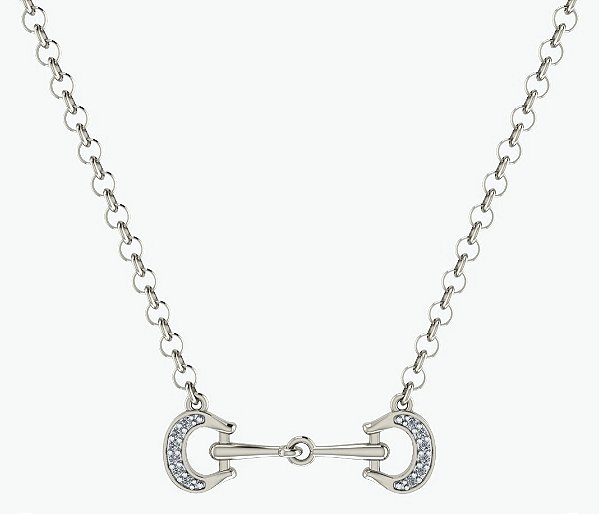 Colar bridão vintage cravejado prata 925 banhado a ouro