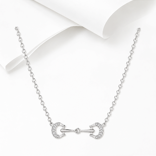 Colar bridão vintage cravejado prata 925 banhado a ouro