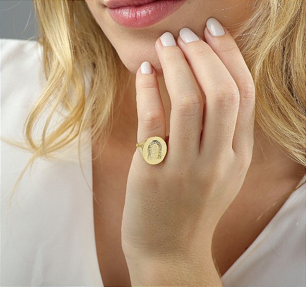 Anel ferradura  ponto de luz dedo mindinho prata 925 banhado ouro18k