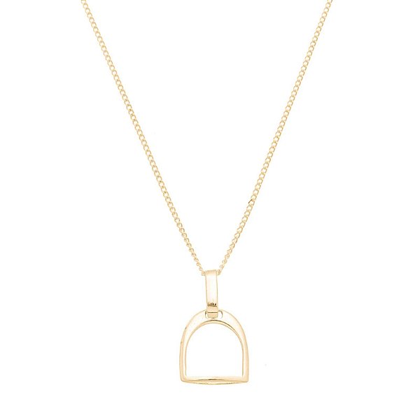 Colar estribo em prata 925 banho ouro 18k