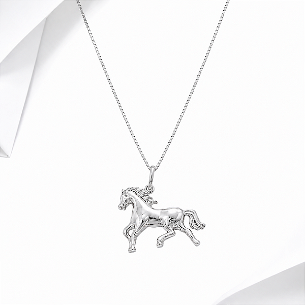 Colar cavalo prata 925