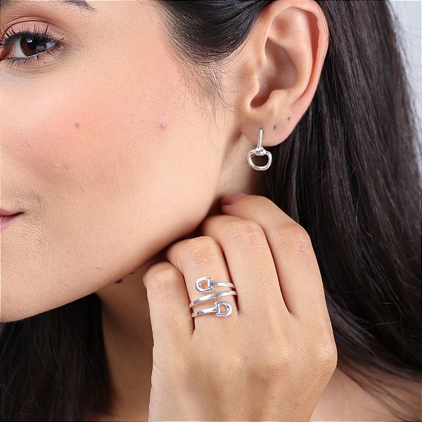 Brinco bridão prata 925