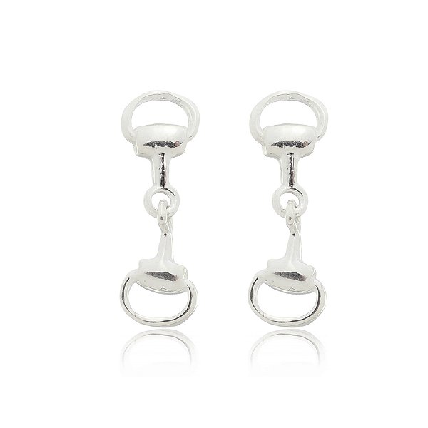 Brinco bridão baby pendente prata 925