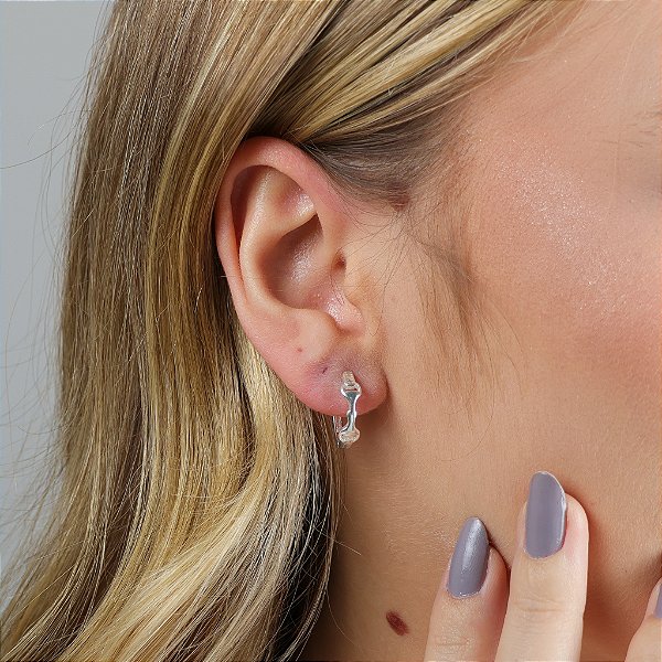 Brinco argola bridão prata 925