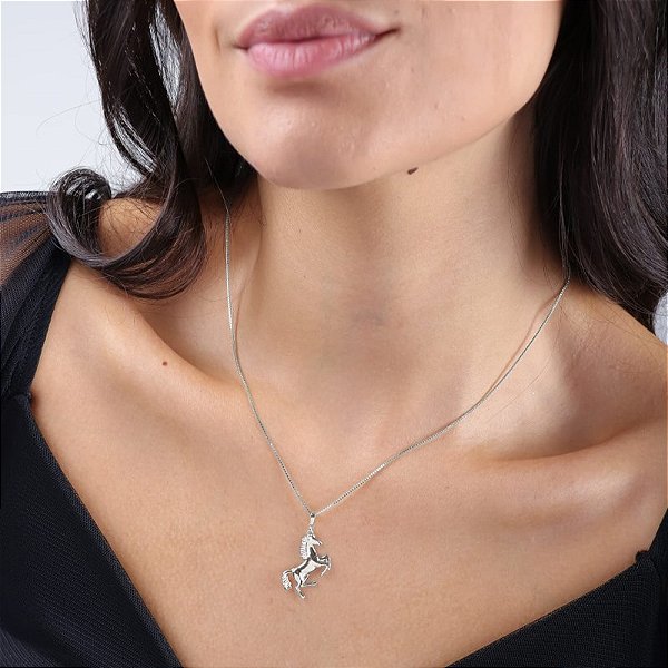 Colar cavalo prata 925
