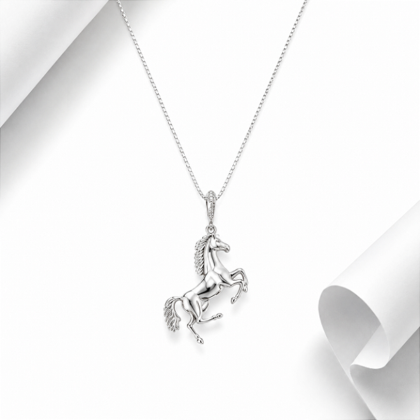 Colar cavalo prata 925