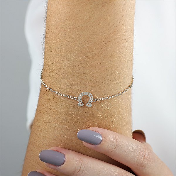 Pulseira ferradura prata 925