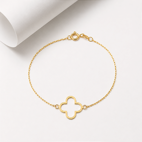 Pulseira trevo ouro 18k