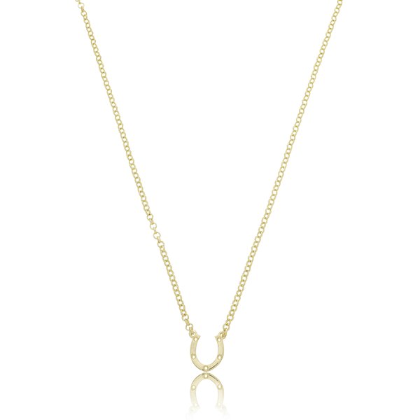 Colar ferradura vazada prata 925 banhado ouro 18k
