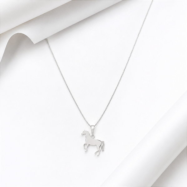 Colar cavalo M prata 925